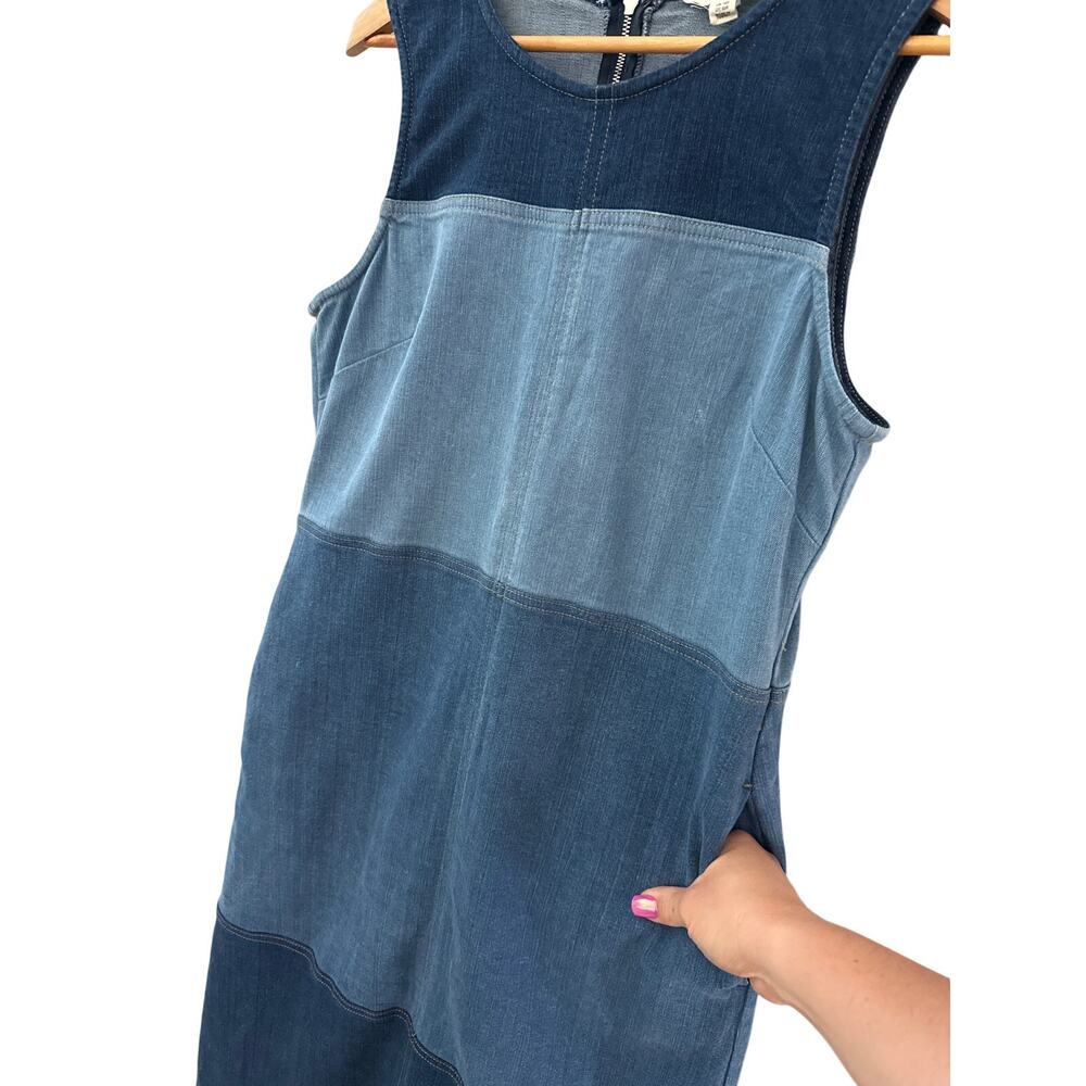 Boden Sleeveless Hotch Denim Midi Dress Pockets Navy Size 10 - Picture 6 of 11